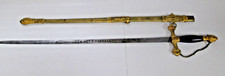 Vintage Knights Templar Ceremonial Sword Engraved Blade And Sheath Mc Lilley&co picture