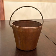 Vintage Copper Bucket with Handle 5.25in Decor Storage picture