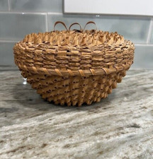 Curly Bowl Basket Passamaquoddy Micmac North American Indian Vintage picture