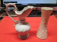 VINTAGE FINE PORCELAIN, GOLD TRIM, PITCHER & VASE picture