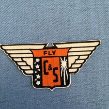 Vintage Chicago & Southern Airways FLY C&S AIRLINE 1940'S 50'S Embroidered Patch picture