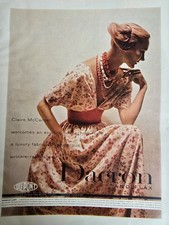 1956 Women's Claire McCardell Dupont Dacron floral dress vintage Fashion Ad  picture
