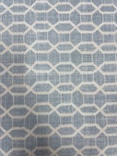 BTY Kerry Joyce Geo Natural on Blue Geometric Irish Linen Multi-Purpose Fabric picture