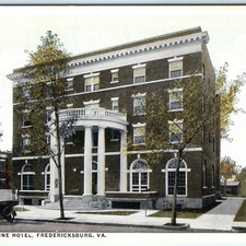 c1920s Fredericksburg, VA Princess Anne Hotel Postcard Washington Highway Car picture