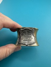 1909 Hudson Fulton Celebration Half Moon Ship Silverplate Souvenir Napkin Ring picture