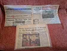 1963 Dallas Texas JFK Assassination Newspapers Lot of 3 Vintage Original picture