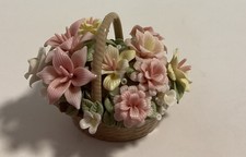 Vintage LLADRO No 4 A Titled a Basket Of Flowers Pink & Yellow  Made In Spain picture