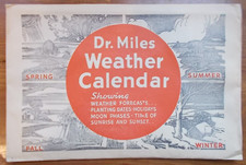 Original 1938 Dr. Miles Weather Calendar-Advertising Calendar - MOLFINO PHARMACY picture