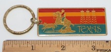 Vintage - Texas - Cowboy Riding Horse - Keychain -  picture