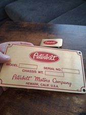 Peterbilt Brass Data Vin PLATE brass 359 W/ Money Clip  picture