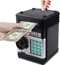 Piggy Bank, Electronic Password Code Money Bank ATM Bank Box Coin Bank (Black) picture