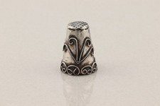 Sterling Silver Swirl Design Thimble Vintage Mexico Size 9 with 16.5mm opening picture