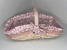 Longaberger American Cancer Society Hope Basket Pink Liner Handle USA Signed picture