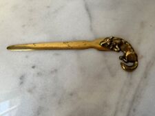 Vintage Letter Opener Fox brass gold knife letter opener 8” picture
