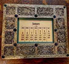 Antique Tiffany Studios NY#1632 Ninth Century Calendar Frame: 8 1/2”x7” Rarity#3 picture