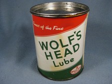 Vintage 1 LB. Wolf's Head Lube Can picture