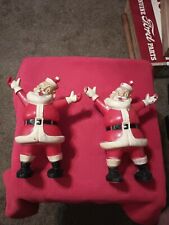 2 VINTAGE 1950'S HARD PLASTIC HAPPY SANTA CANDY HOLDER Original🔥 uncleaned Rare picture