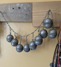 9 Vintage Turkmen Tribal Bells - Boho Belly Dance Wind Chime Supplies (21679) picture