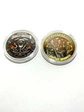 2 COIN SET HARLEY-DAVIDSON RIDE FREE COIN, HARLEY ROUND, LIFETIME MEMBER COIN picture
