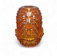 Fenton Vintage Amber Hobnail Fairy Lamp Tea Light Candle Holder 4.5