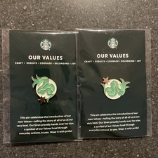 Starbucks Our Values Enamel Mermaid Siren Pin Brand New  picture