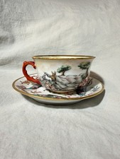 19th C. Naples Capo di Monte Tea Cup and Saucer Italian Antique picture