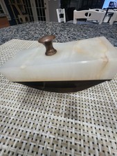 Vintage 1960s Marble Brass Rocker Blotter picture