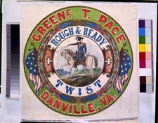 Danville Va Zachary Taylor 1855 Rough Ready Tobacco Label Mexican War picture
