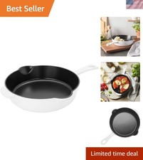 Elegant 8.5-Inch Staub Cast Iron Deep Skillet - White with Perfect Browning picture
