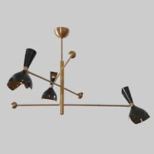 Italian Style Three-Arms Brass Sputnik Chandelier Light Fixture Raw Brass Lamp picture