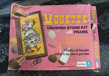 Vintage Mosette Crushed Stone Kit W/ Frame 6x12 Mischievous Kitten 20443 picture