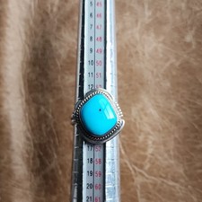 Larson L. Lee Navajo Sterling Silver Turquoise Ring Native American sz. 7 picture