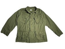 Vtg Vietnam Era OG-107 Cotton Poplin Combat Tropical Slant Pocket Jungle Jacket picture