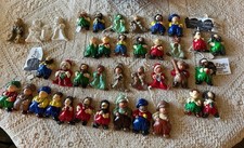 RARE Lot 39 Vintage Folk Art OOAK Handmade Christmas Clay Ornaments Norma Lowes picture
