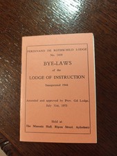 Ferdinand de Rothschild Lodge No. 2420 Bye-Laws  Freemasonry masonic/510 picture