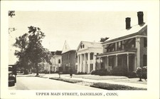 Upper Main Street ~ Danielson Connecticut CT ~ townview card 1940s picture