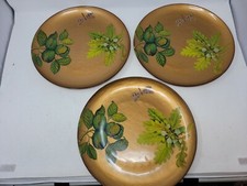 Lot 3 Decorative Plates Decor Dragonfly Leaf Acorn Nut Nature Autumn Fall RARE  picture