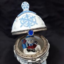 Frosty the Snowman Music Box Egg Shaped Sankyo Japan 7