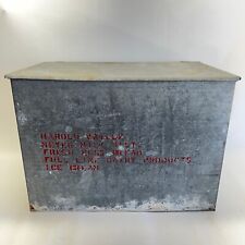 Vintage Harold Vaille Meyer Milk Dist. Metal Porch Box Galvanized 17x12x11.75 picture