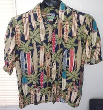 Vintage REYN SPOONER SURFBOARDS SPUN RAYON Button up HAWAIIAN SHIRT MEN Size L picture