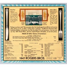 c1930s 1847 Rogers Bros International Silver Flatware Viande Brochure Price picture