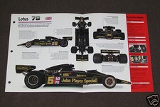1977-1978 LOTUS 78 Andretti F1 RACE CAR SPEC SHEET BROCHURE PHOTO BOOKLET picture