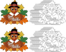 Fall-Themed Turkey Craft Kit: 24-Count Wreath Cards for Parties and Home Decor picture