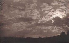 Vintage artistic photo RPPC - beautiful sky landscape with clouds picture