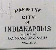 Vintage 1901 INDIANAPOLIS INDIANA Map 22