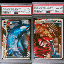 Pokémon 2010 Undaunted Kyogre & Groudon LEGEND Holo PSA 8 SEQUENTIAL #87/88 picture
