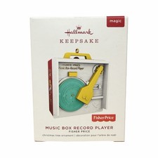 2019 Hallmark Keepsake Fisher-Price Music Box Record Player Christmas Ornament picture