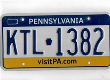 PENNSYLVANIA passenger license plate 