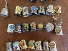 Vintage Pewter, Porcelain, Thimbles Mixed Lot of 28 Pieces picture