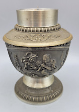 Vintage German WMF Ges. Gesch Pewter Embossed Spike Candle Holder picture